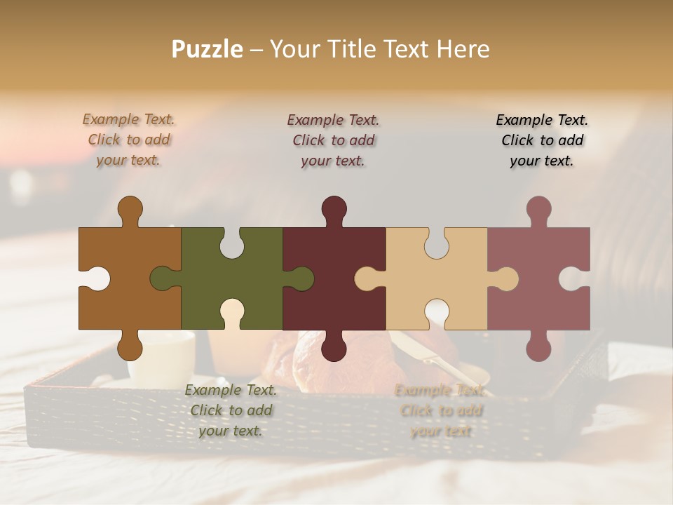 A Tray Of Breakfast Food On A Bed PowerPoint Template