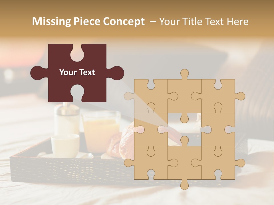 A Tray Of Breakfast Food On A Bed PowerPoint Template