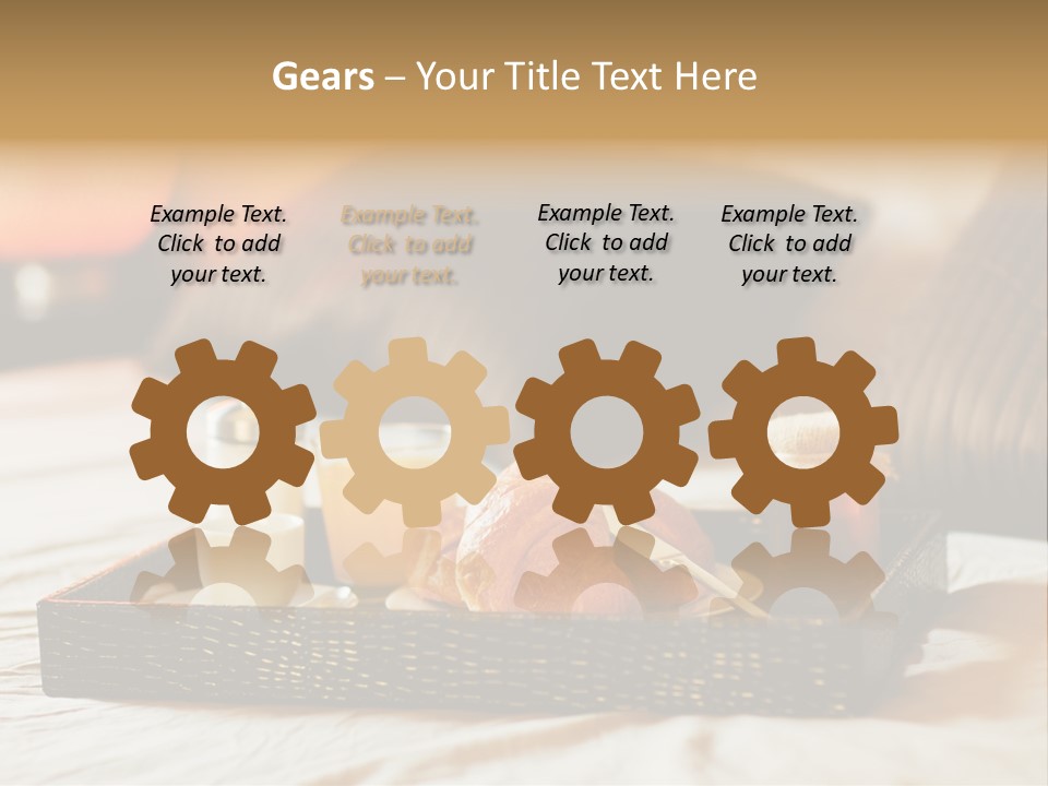 A Tray Of Breakfast Food On A Bed PowerPoint Template