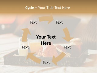 A Tray Of Breakfast Food On A Bed PowerPoint Template