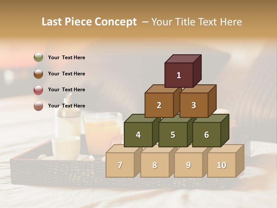 A Tray Of Breakfast Food On A Bed PowerPoint Template