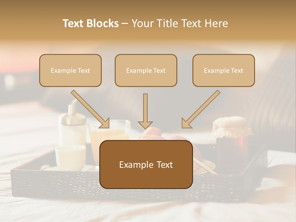 A Tray Of Breakfast Food On A Bed PowerPoint Template