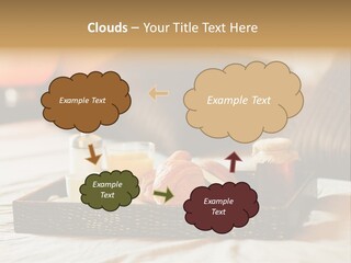 A Tray Of Breakfast Food On A Bed PowerPoint Template