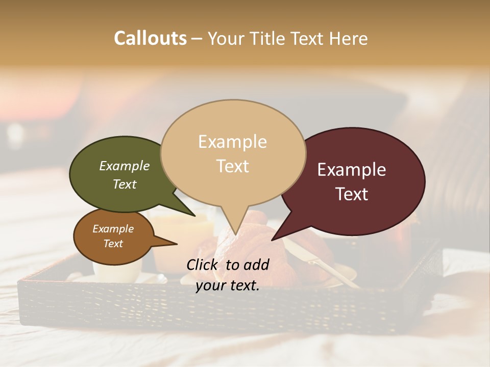 A Tray Of Breakfast Food On A Bed PowerPoint Template
