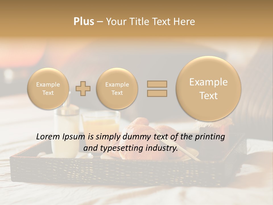 A Tray Of Breakfast Food On A Bed PowerPoint Template