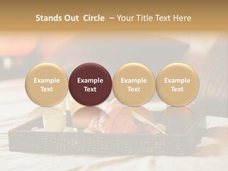 A Tray Of Breakfast Food On A Bed PowerPoint Template