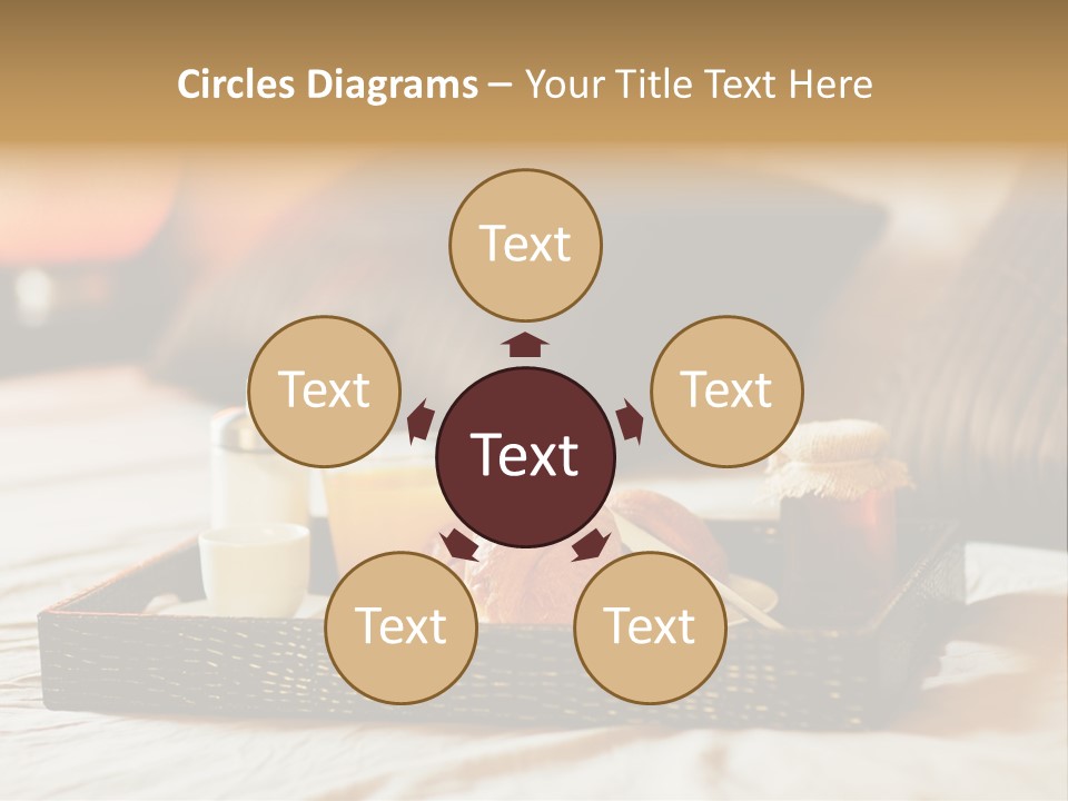 A Tray Of Breakfast Food On A Bed PowerPoint Template