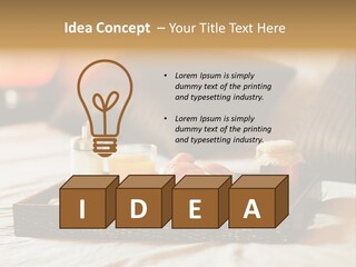 A Tray Of Breakfast Food On A Bed PowerPoint Template