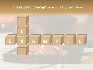 A Tray Of Breakfast Food On A Bed PowerPoint Template