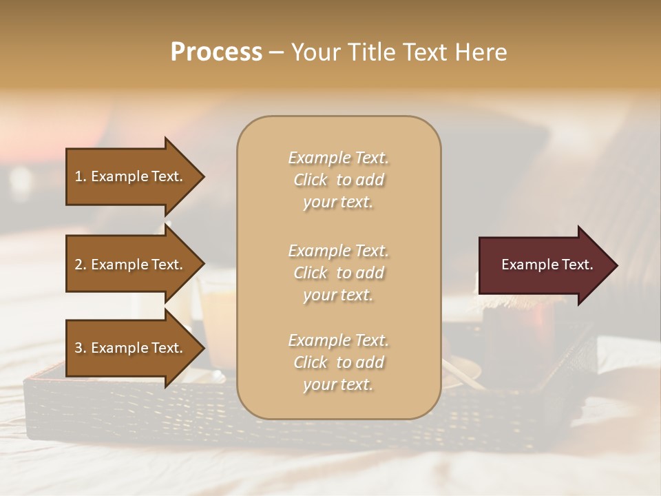 A Tray Of Breakfast Food On A Bed PowerPoint Template
