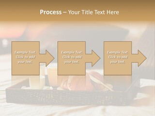 A Tray Of Breakfast Food On A Bed PowerPoint Template