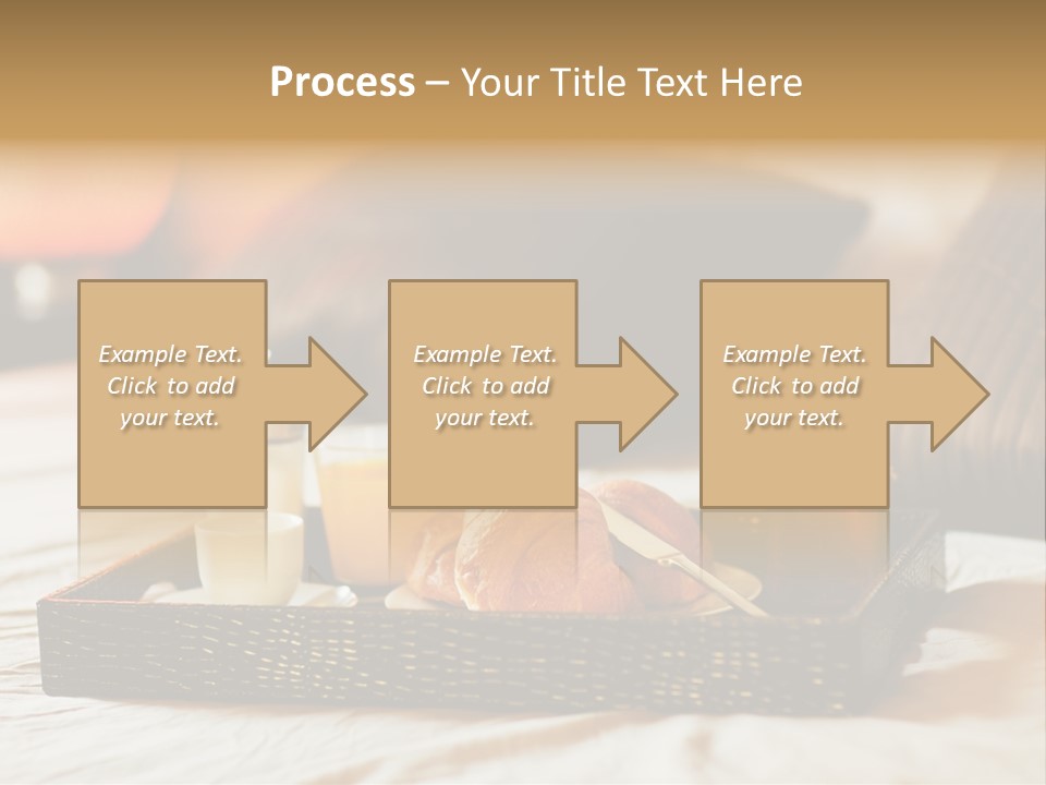 A Tray Of Breakfast Food On A Bed PowerPoint Template