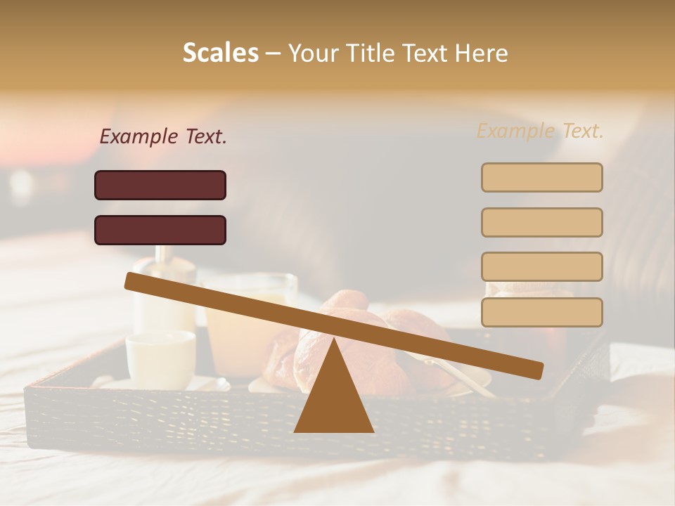 A Tray Of Breakfast Food On A Bed PowerPoint Template