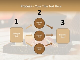 A Tray Of Breakfast Food On A Bed PowerPoint Template