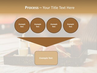 A Tray Of Breakfast Food On A Bed PowerPoint Template