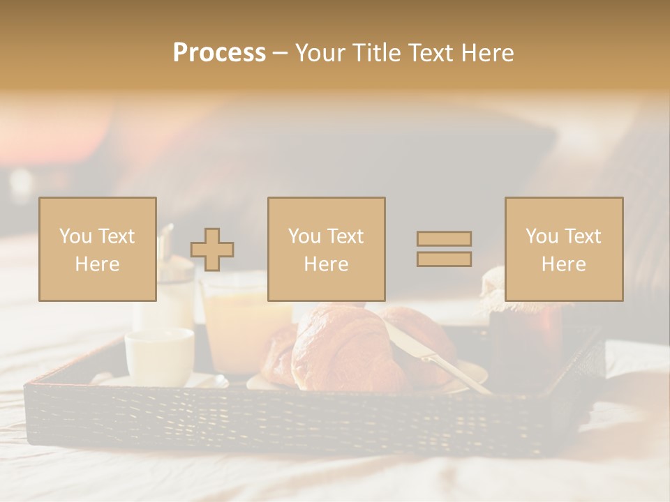 A Tray Of Breakfast Food On A Bed PowerPoint Template