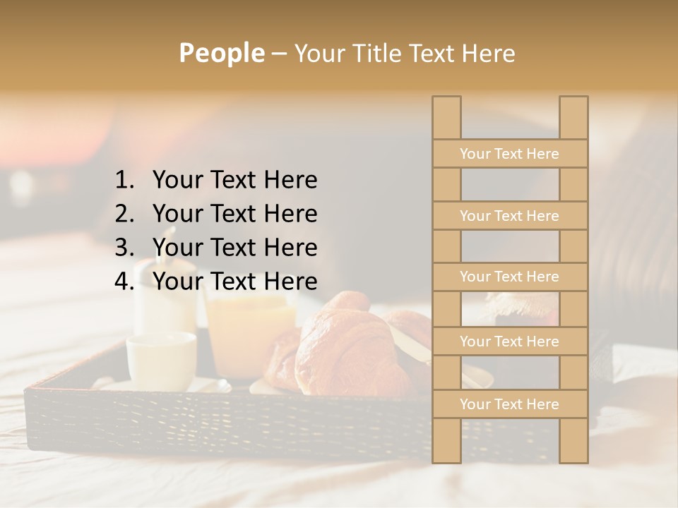 A Tray Of Breakfast Food On A Bed PowerPoint Template