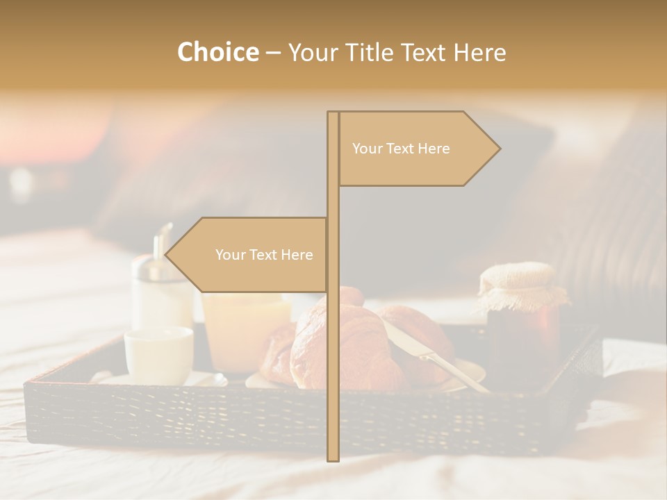 A Tray Of Breakfast Food On A Bed PowerPoint Template