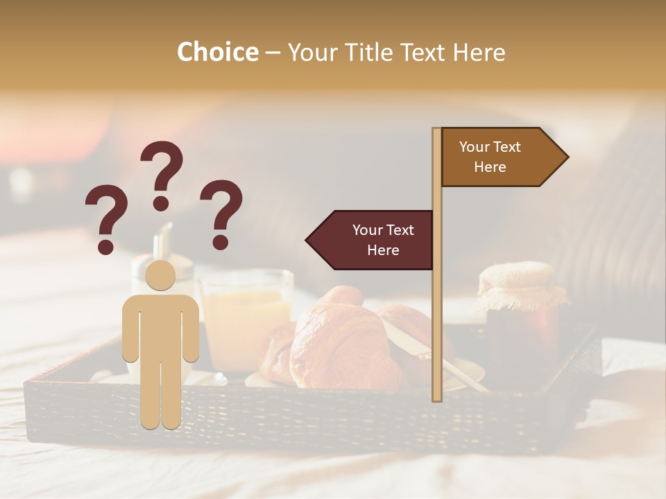 A Tray Of Breakfast Food On A Bed PowerPoint Template