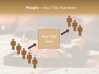 A Tray Of Breakfast Food On A Bed PowerPoint Template