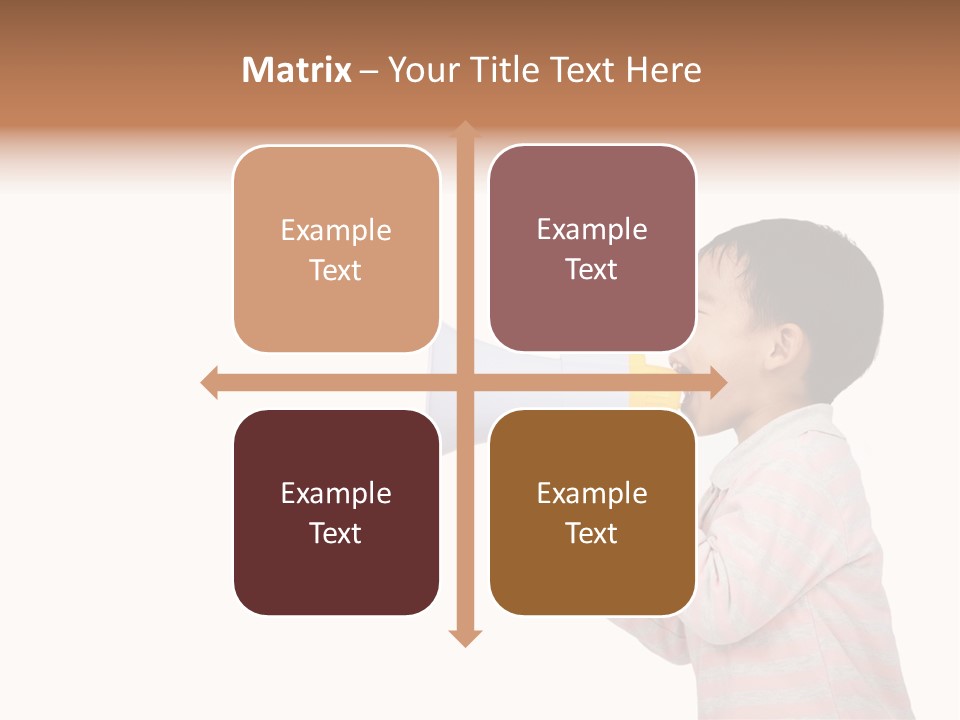 A Young Boy Holding A Yellow And White Megaphone PowerPoint Template