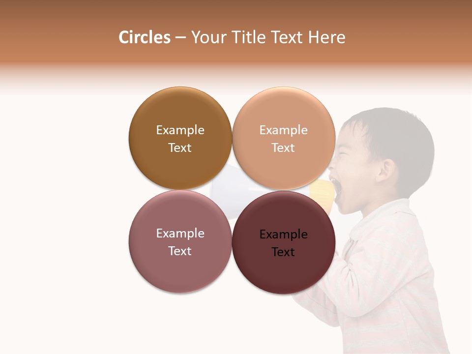 A Young Boy Holding A Yellow And White Megaphone PowerPoint Template