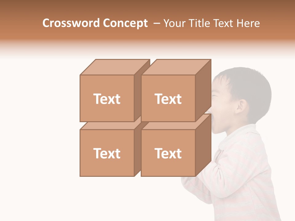 A Young Boy Holding A Yellow And White Megaphone PowerPoint Template