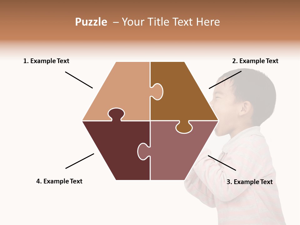 A Young Boy Holding A Yellow And White Megaphone PowerPoint Template