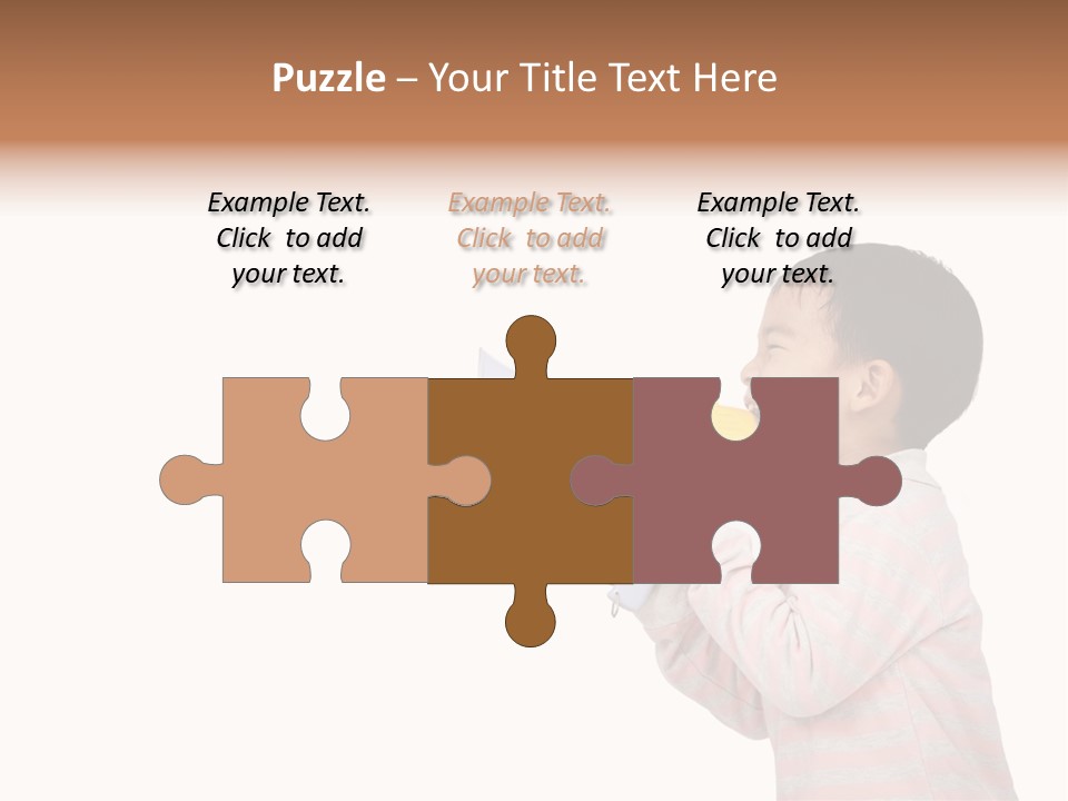 A Young Boy Holding A Yellow And White Megaphone PowerPoint Template