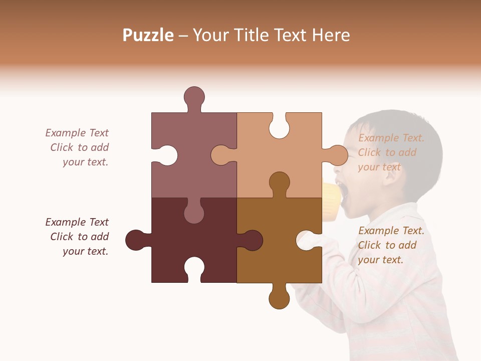 A Young Boy Holding A Yellow And White Megaphone PowerPoint Template