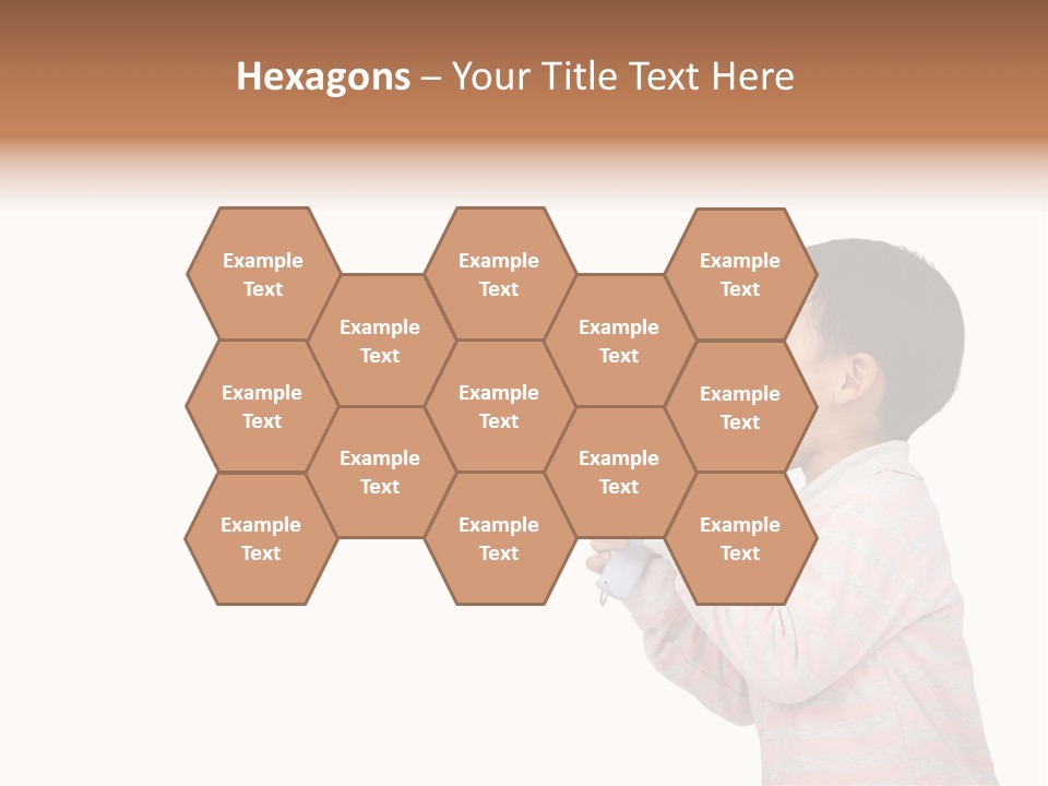 A Young Boy Holding A Yellow And White Megaphone PowerPoint Template