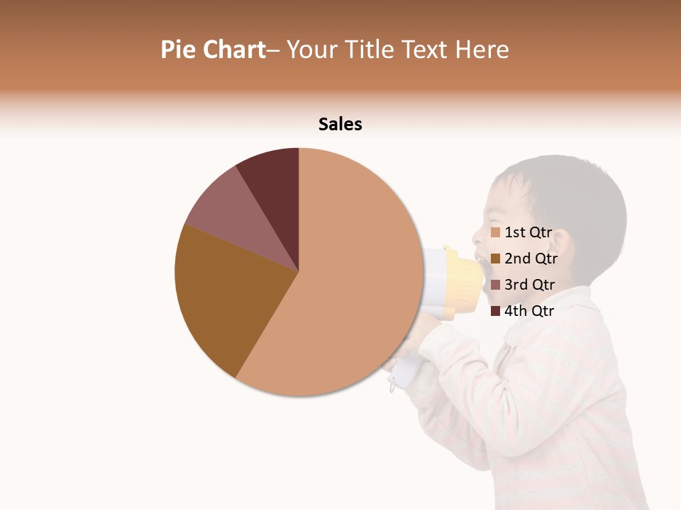 A Young Boy Holding A Yellow And White Megaphone PowerPoint Template