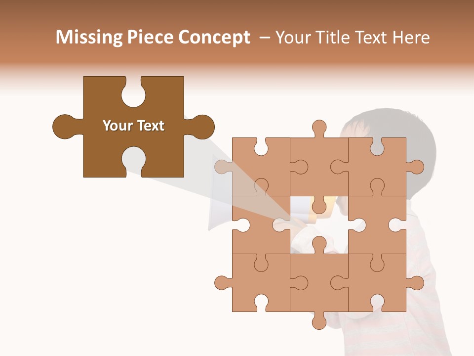 A Young Boy Holding A Yellow And White Megaphone PowerPoint Template