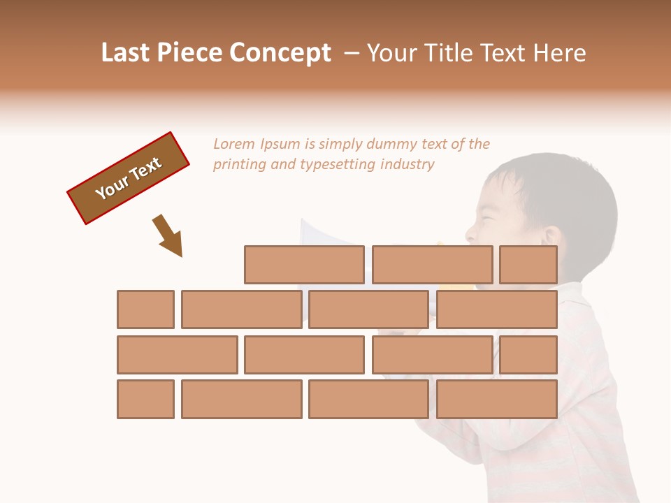 A Young Boy Holding A Yellow And White Megaphone PowerPoint Template