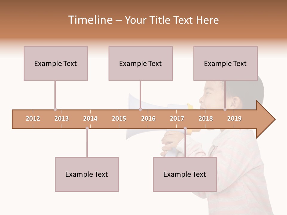 A Young Boy Holding A Yellow And White Megaphone PowerPoint Template