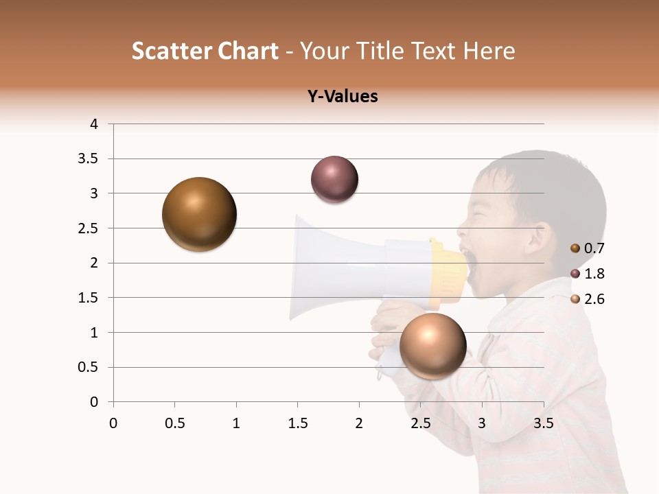 A Young Boy Holding A Yellow And White Megaphone PowerPoint Template
