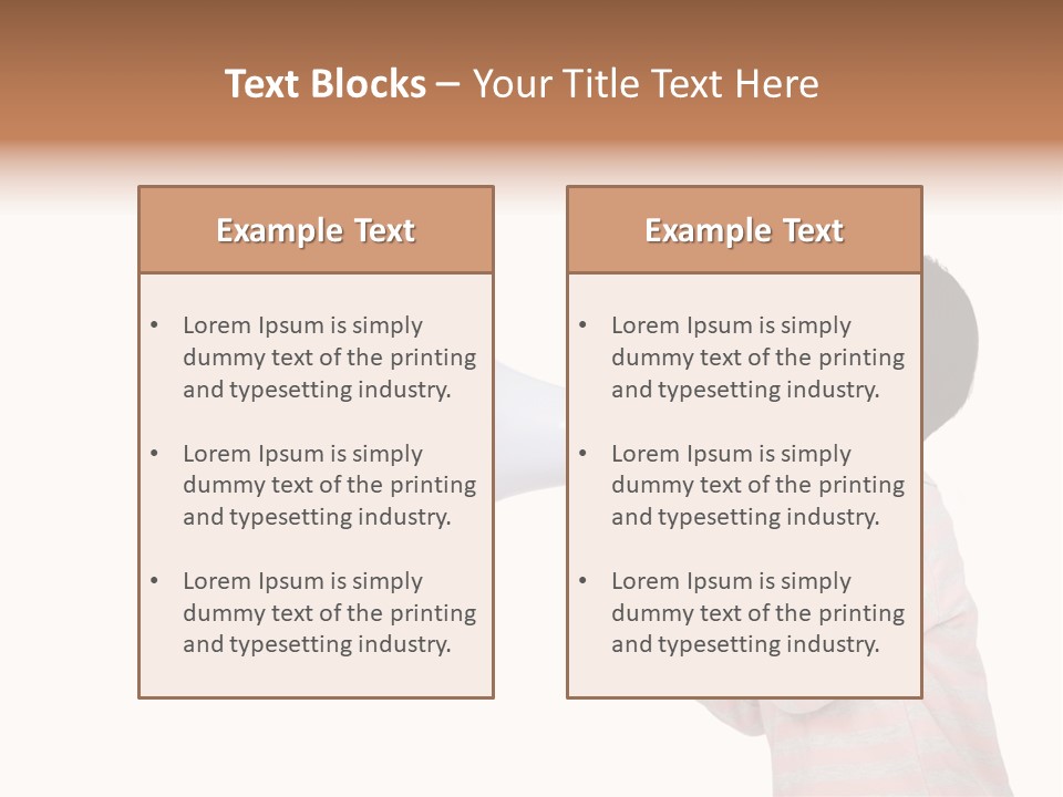 A Young Boy Holding A Yellow And White Megaphone PowerPoint Template