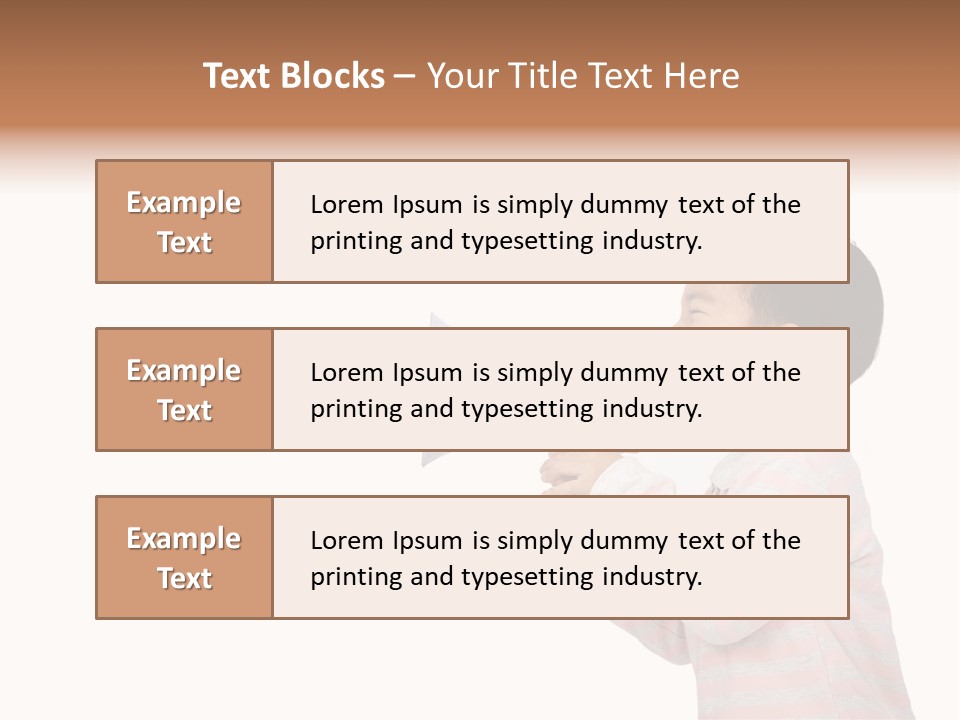 A Young Boy Holding A Yellow And White Megaphone PowerPoint Template