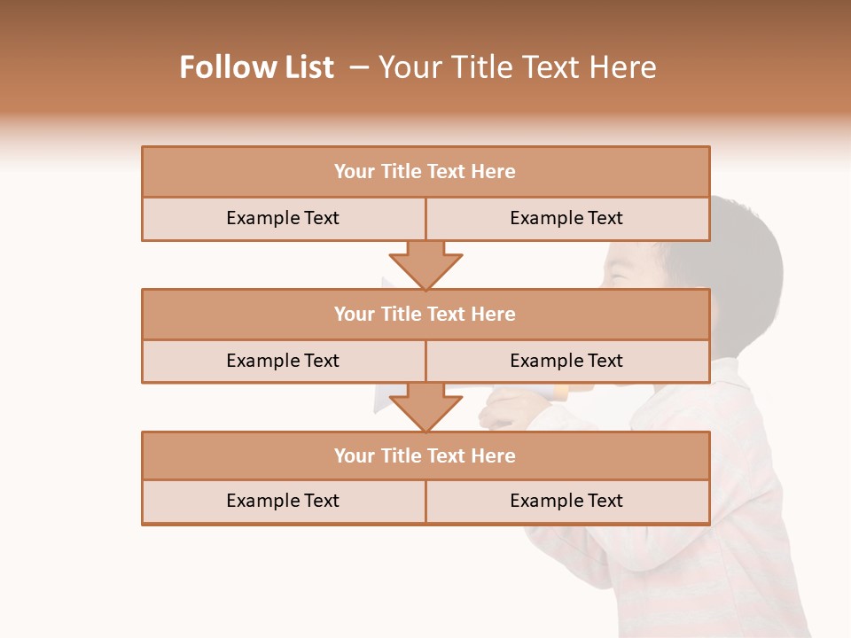 A Young Boy Holding A Yellow And White Megaphone PowerPoint Template