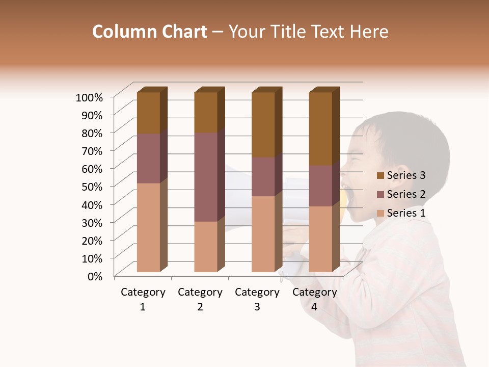 A Young Boy Holding A Yellow And White Megaphone PowerPoint Template