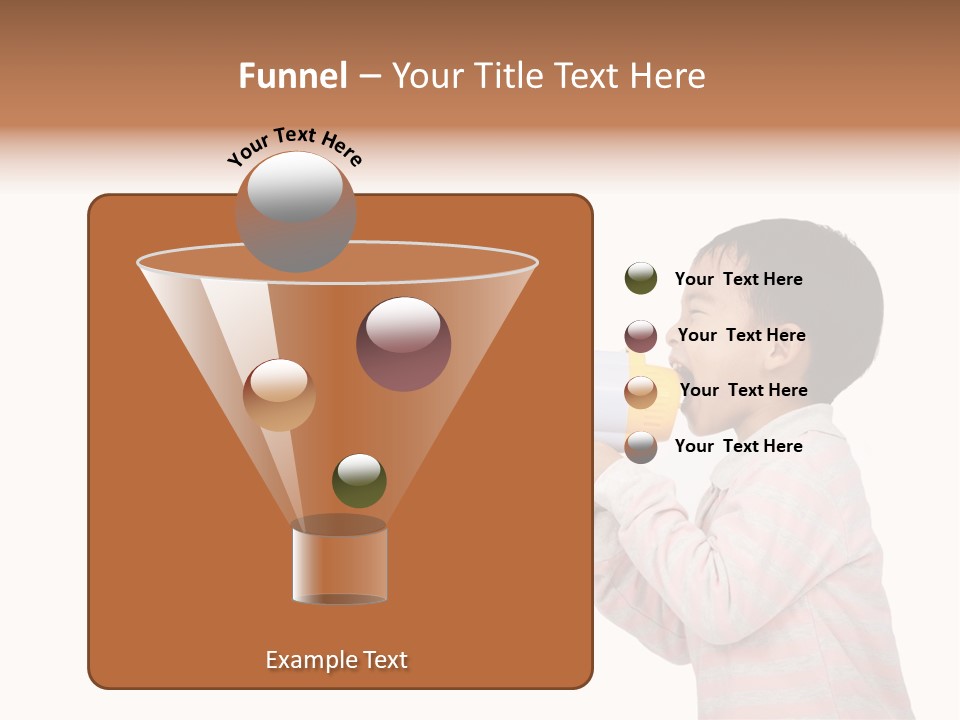 A Young Boy Holding A Yellow And White Megaphone PowerPoint Template