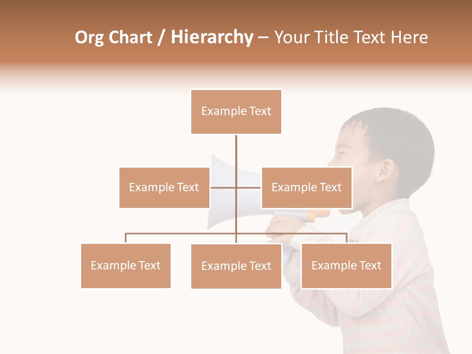 A Young Boy Holding A Yellow And White Megaphone PowerPoint Template