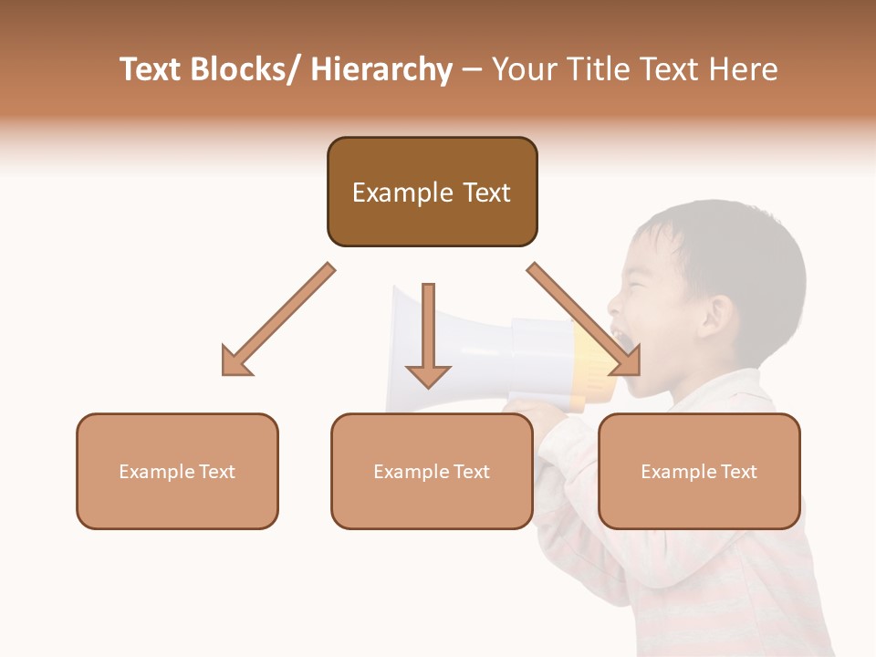 A Young Boy Holding A Yellow And White Megaphone PowerPoint Template