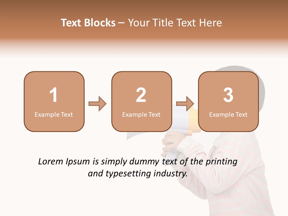 A Young Boy Holding A Yellow And White Megaphone PowerPoint Template