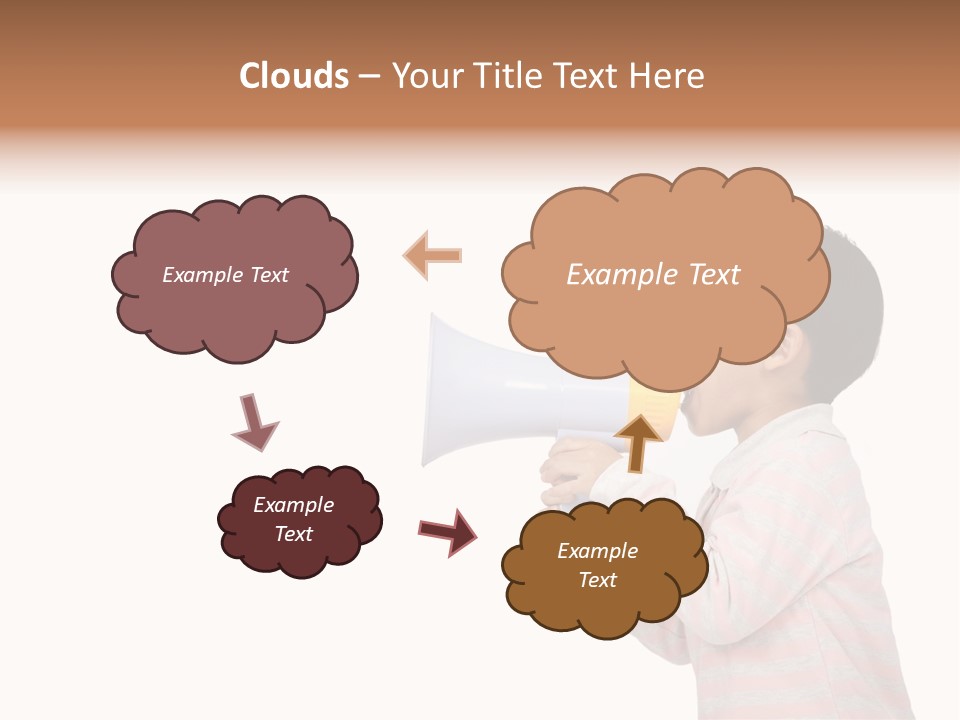 A Young Boy Holding A Yellow And White Megaphone PowerPoint Template