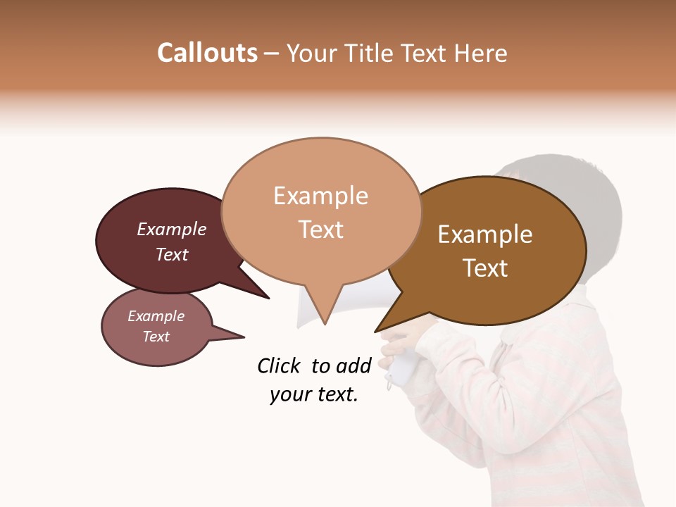 A Young Boy Holding A Yellow And White Megaphone PowerPoint Template