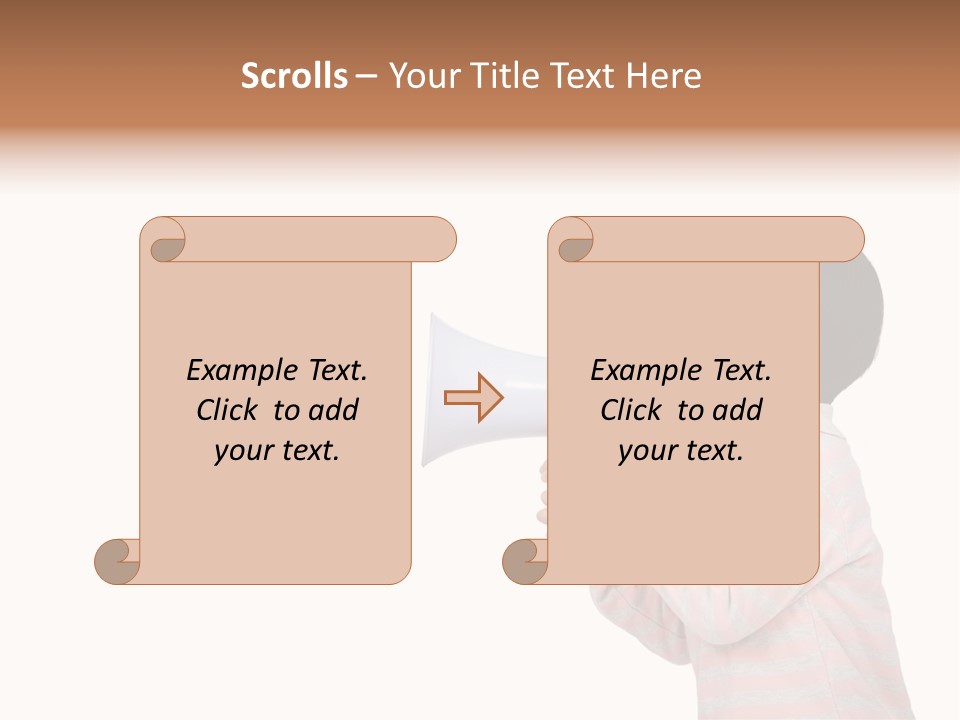 A Young Boy Holding A Yellow And White Megaphone PowerPoint Template