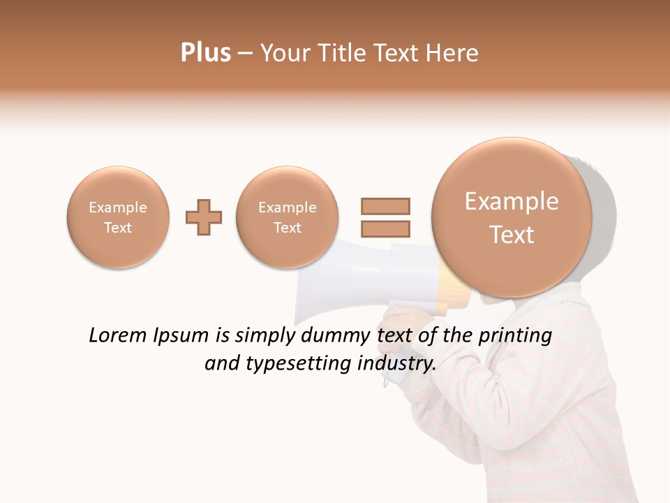 A Young Boy Holding A Yellow And White Megaphone PowerPoint Template