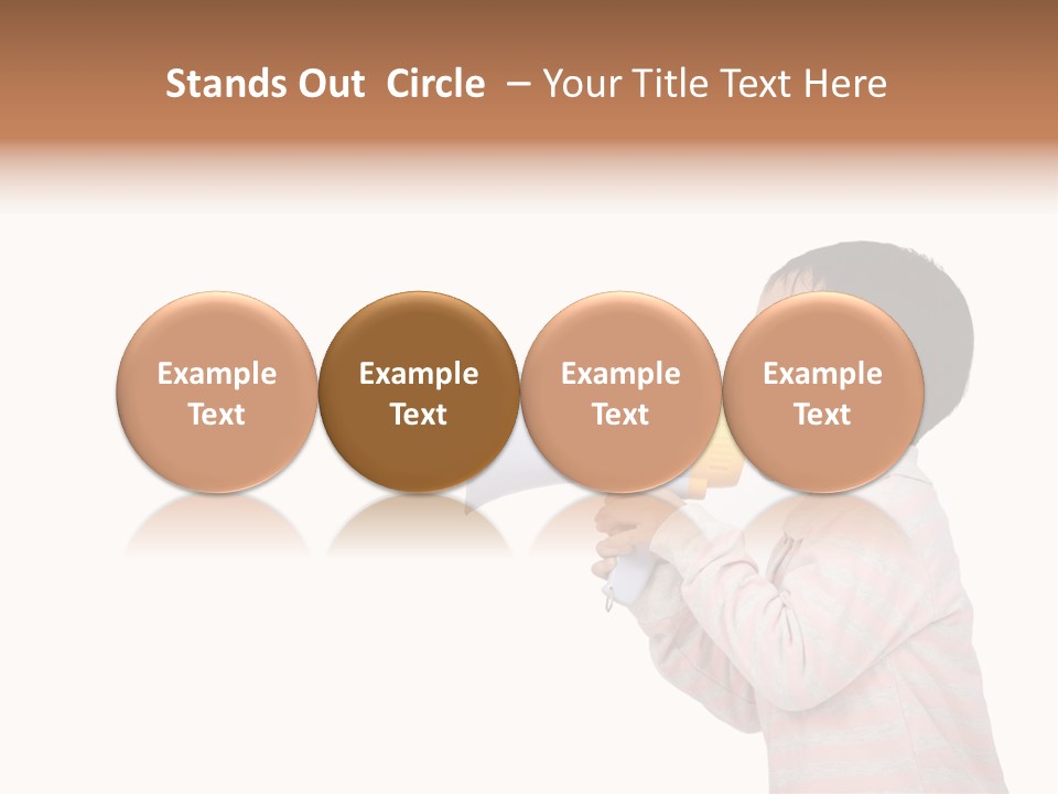 A Young Boy Holding A Yellow And White Megaphone PowerPoint Template