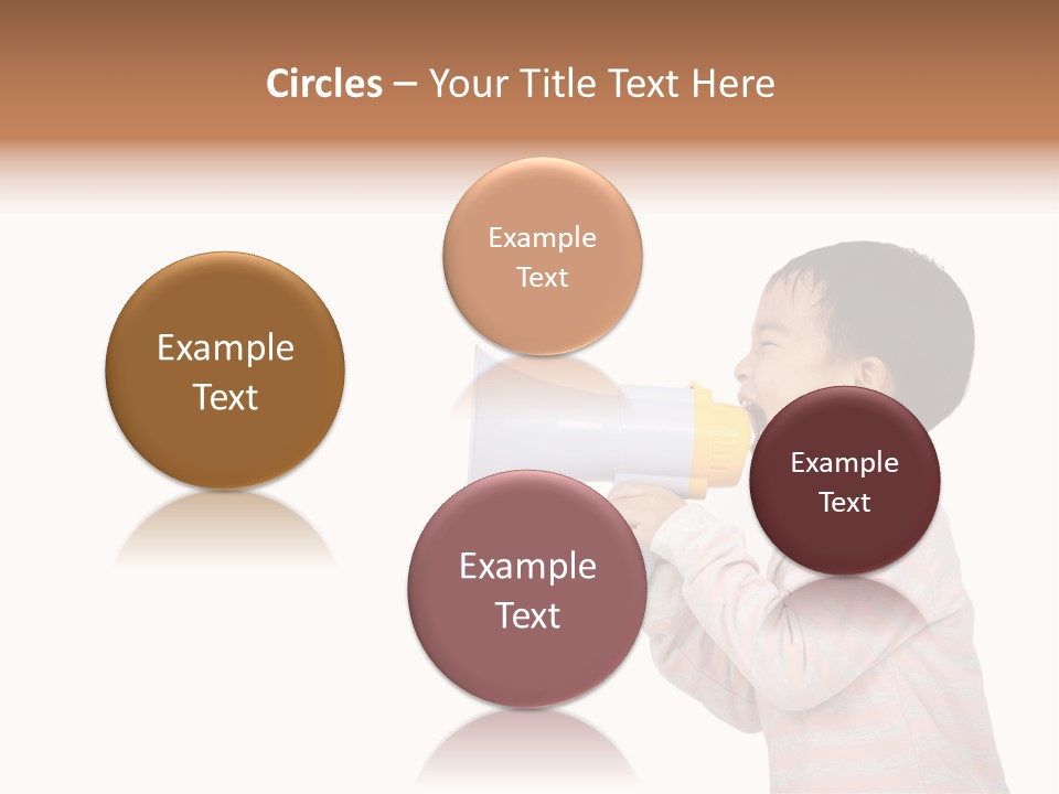 A Young Boy Holding A Yellow And White Megaphone PowerPoint Template